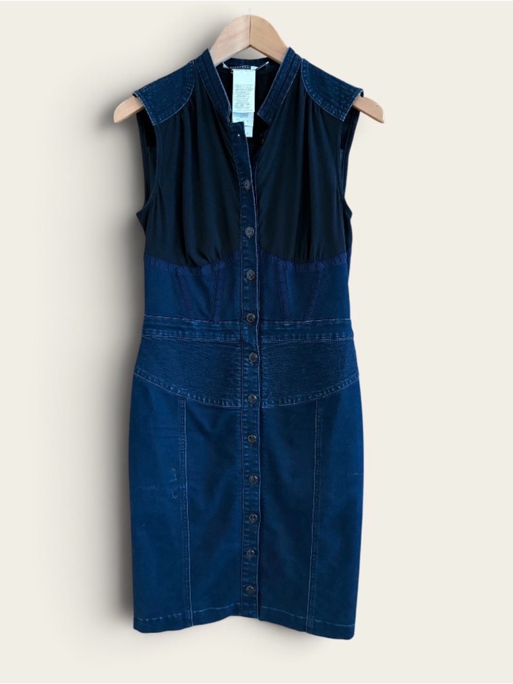 Sportmax MaxMara denim corset button front dress